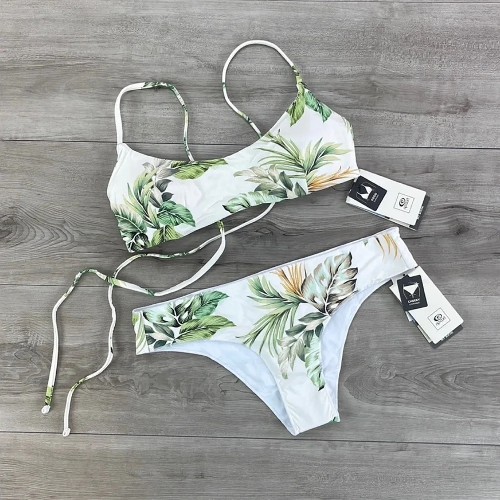 ☀️RIP CURL☀️ PALMETTO CROP PALMETTO CHEEKY HIPSTER BIKINI SET